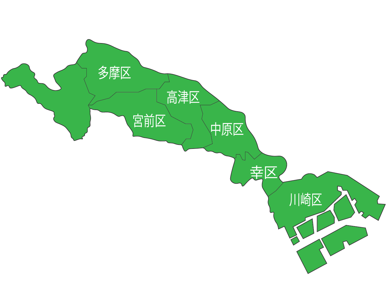 川崎市エリアマップ